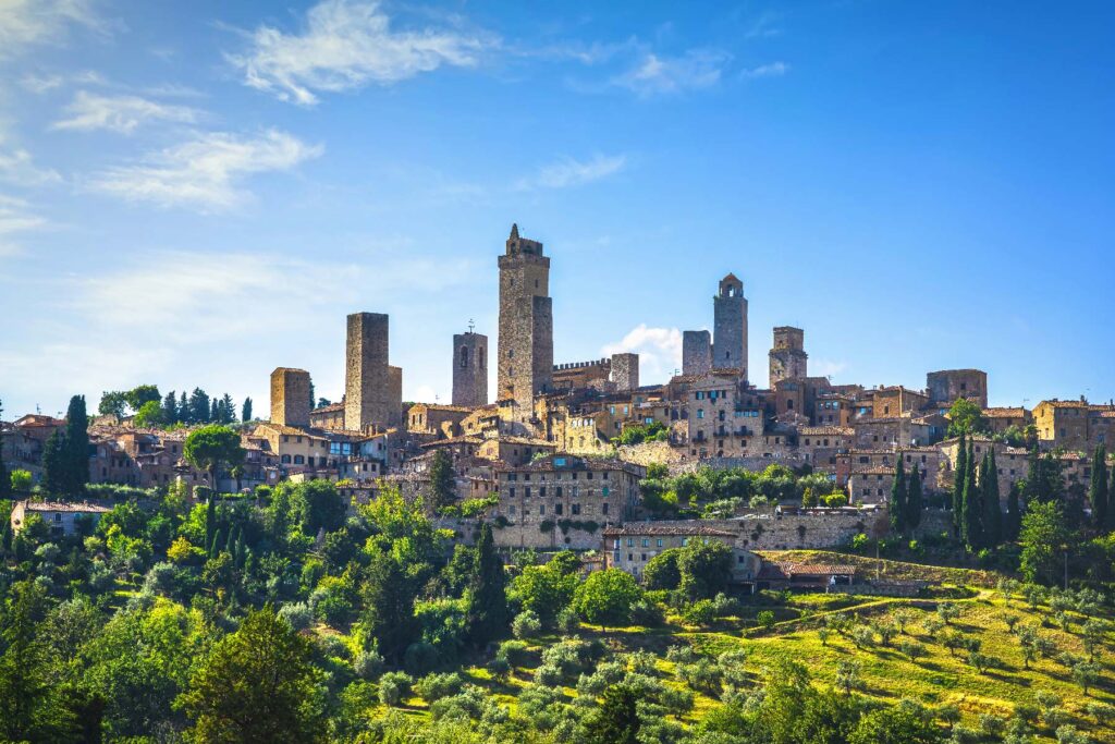 The skyline of the medieval town of San Gimignano in Tuscany