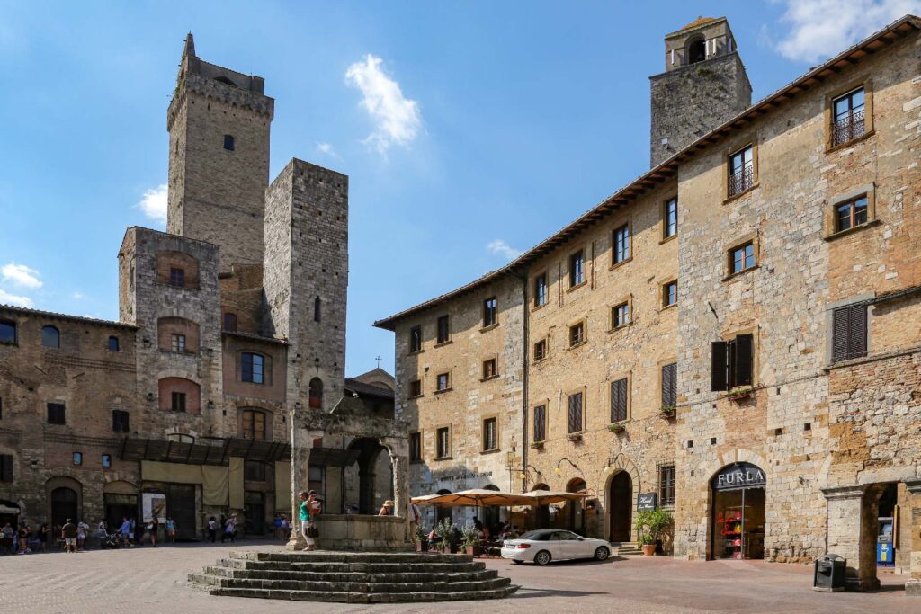 A piazza in San Gimignano